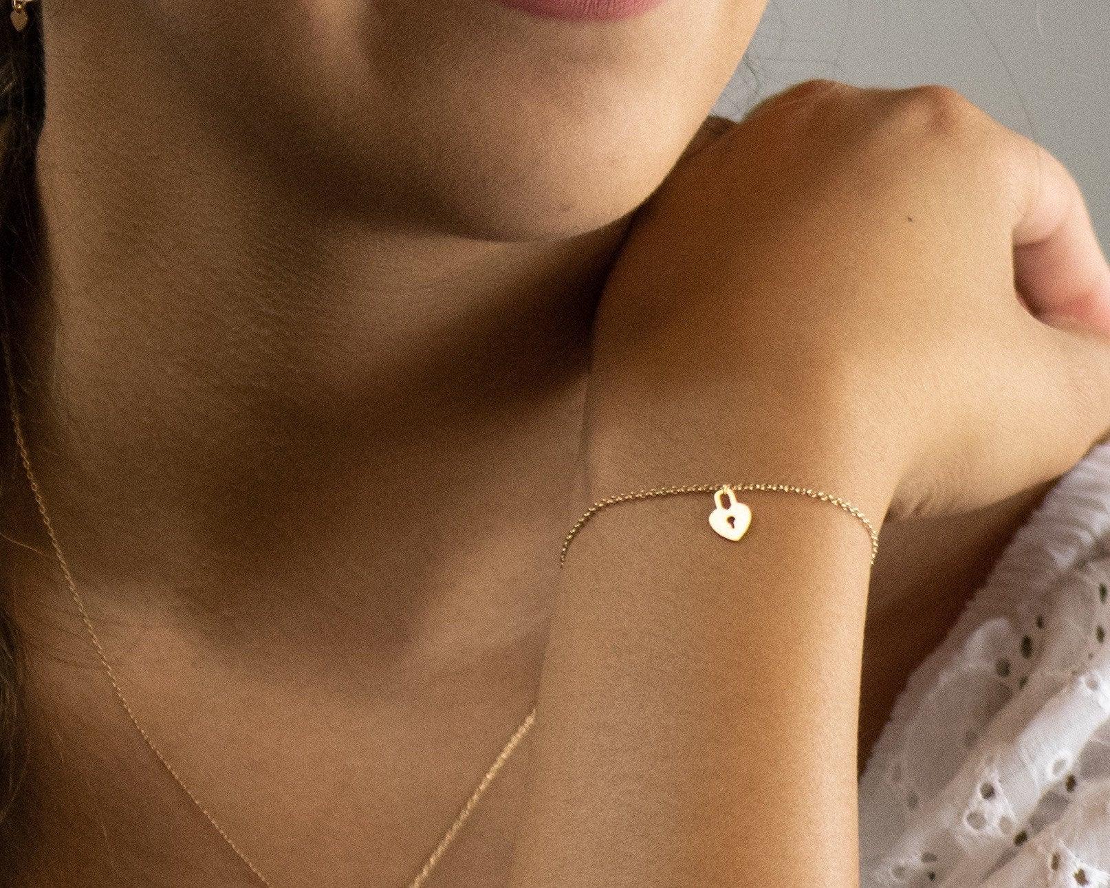 Heart Lock Necklace by Morse and Dainty