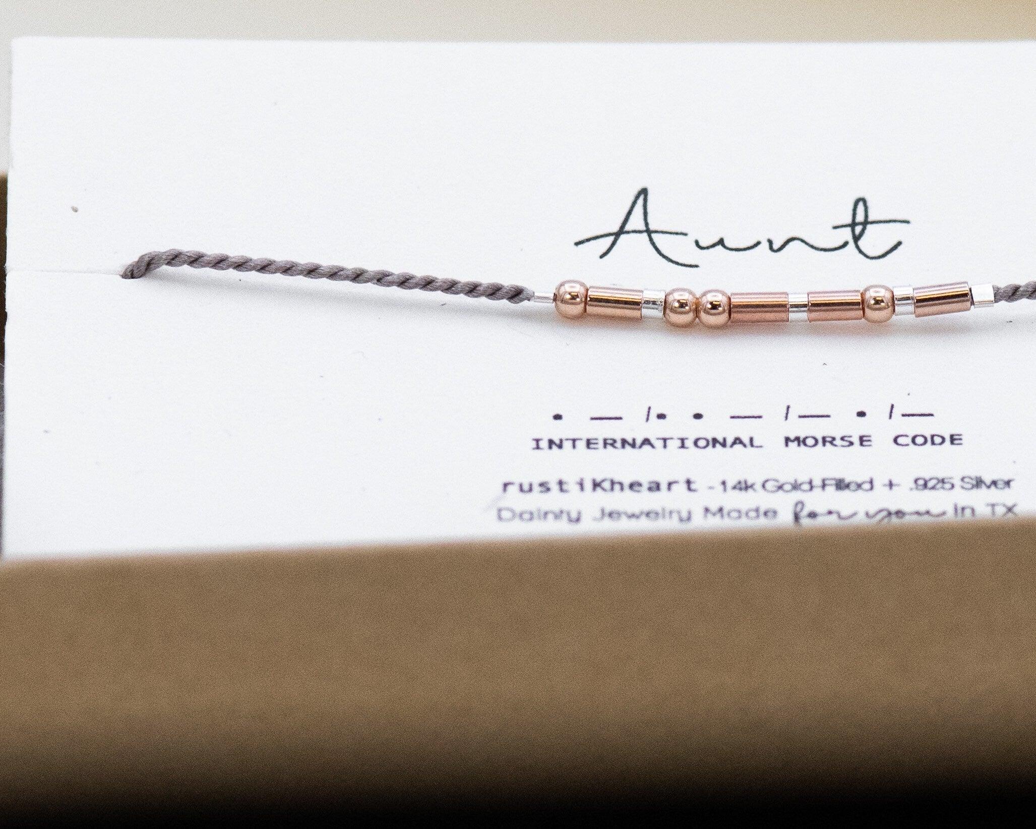 Aunt Morse Code Bracelet • AX.RS.RT.S1 - Morse and Dainty