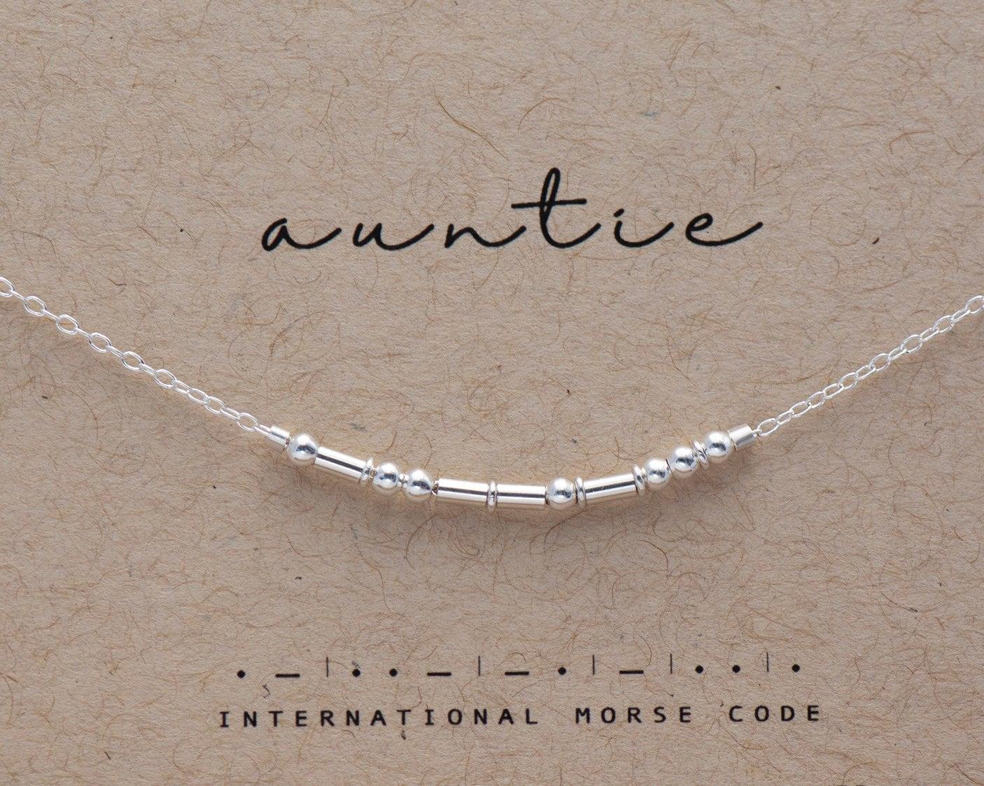 Auntie Morse Code Necklace • AX.SS.ST.S2.S - Morse and Dainty