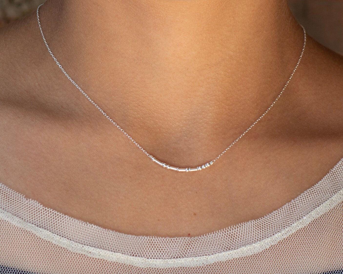 Auntie Morse Code Necklace • AX.SS.ST.S2.S - Morse and Dainty
