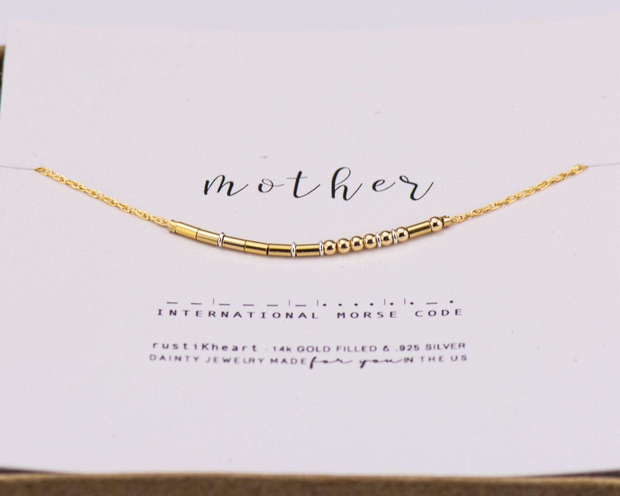 Auntie Morse Code Necklace • AX.YS.YT.S2.Y - Morse and Dainty