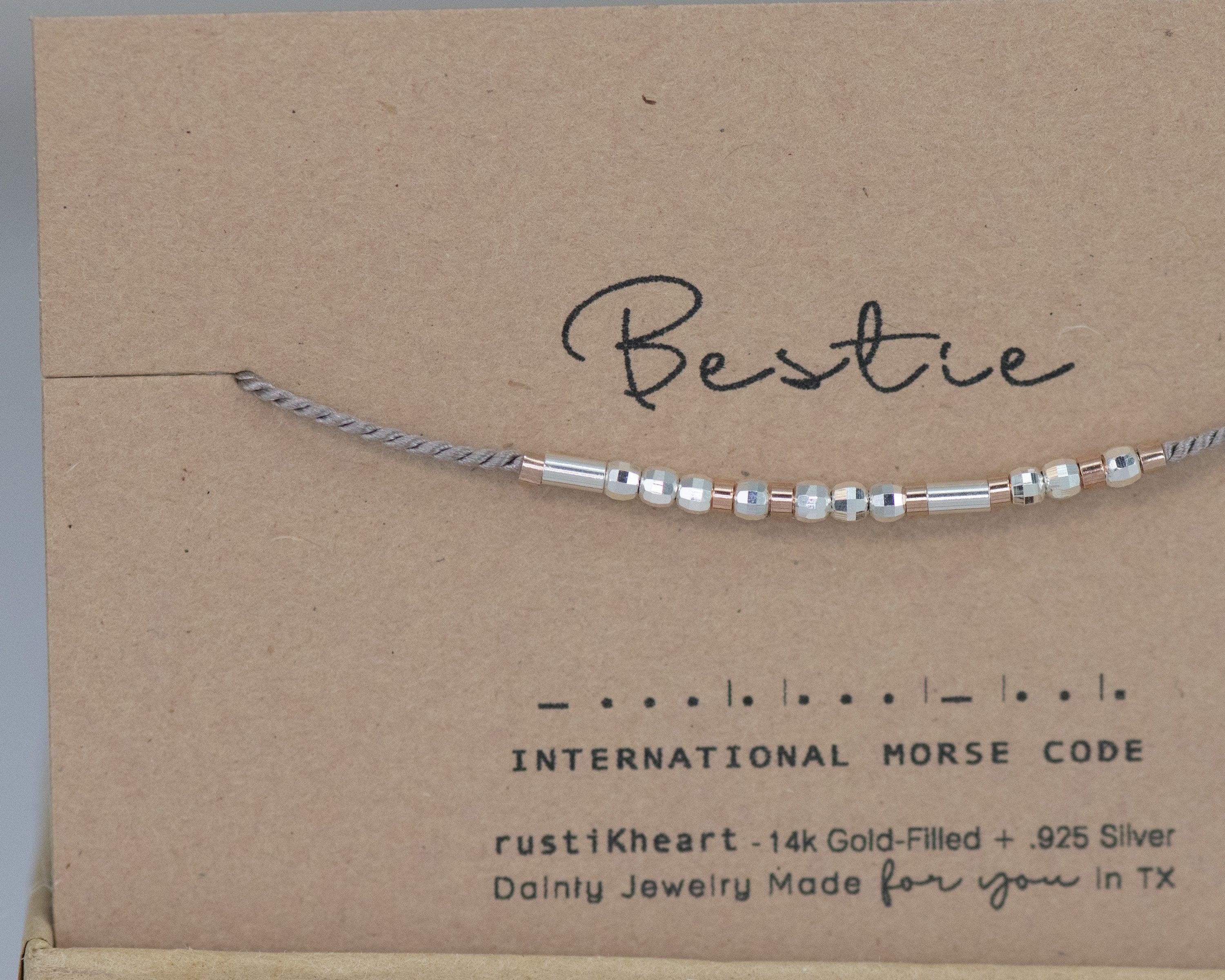 Bestie Morse Code Bracelet • AX.SD.ST.R1 - Morse and Dainty