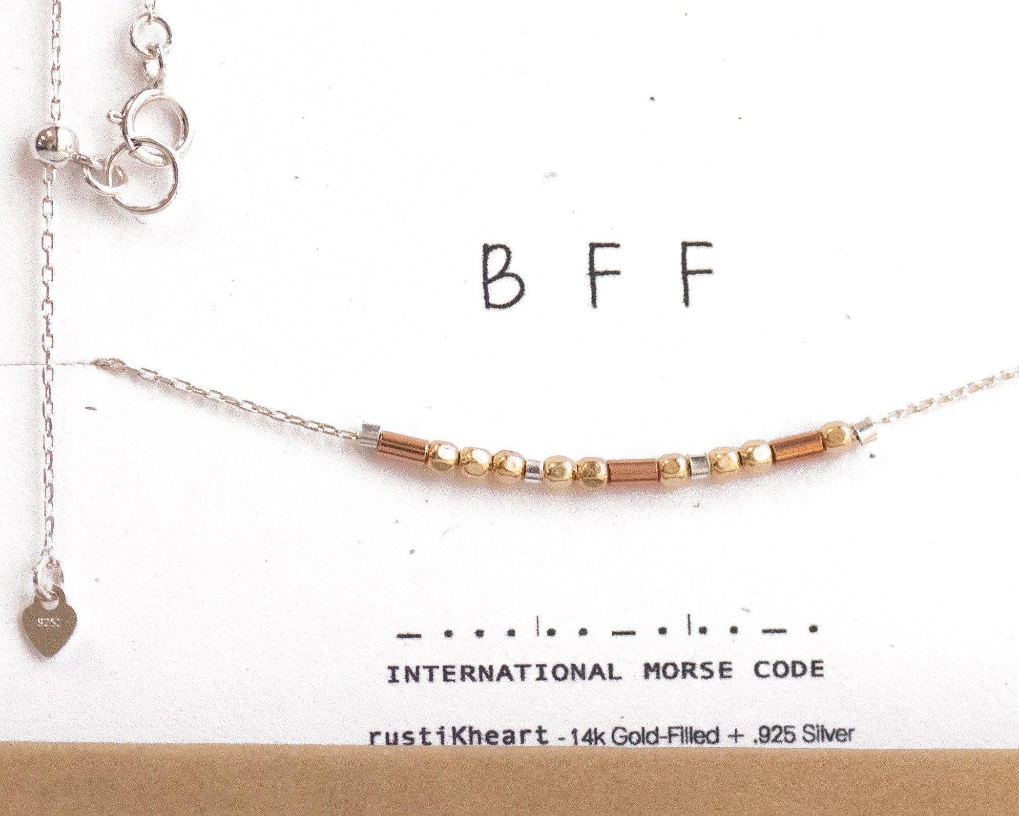 BFF Morse Code Necklace • AX.YF.RT.S1.S - Morse and Dainty