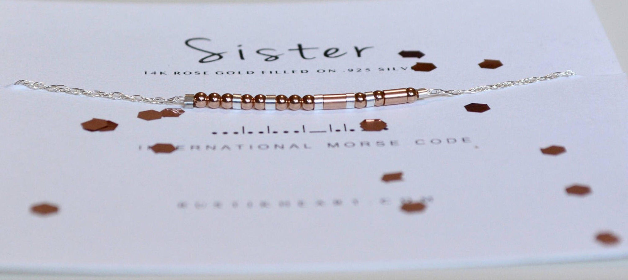 Blessed Morse Code Necklace • AX.RS.RW.S1.S - Morse and Dainty