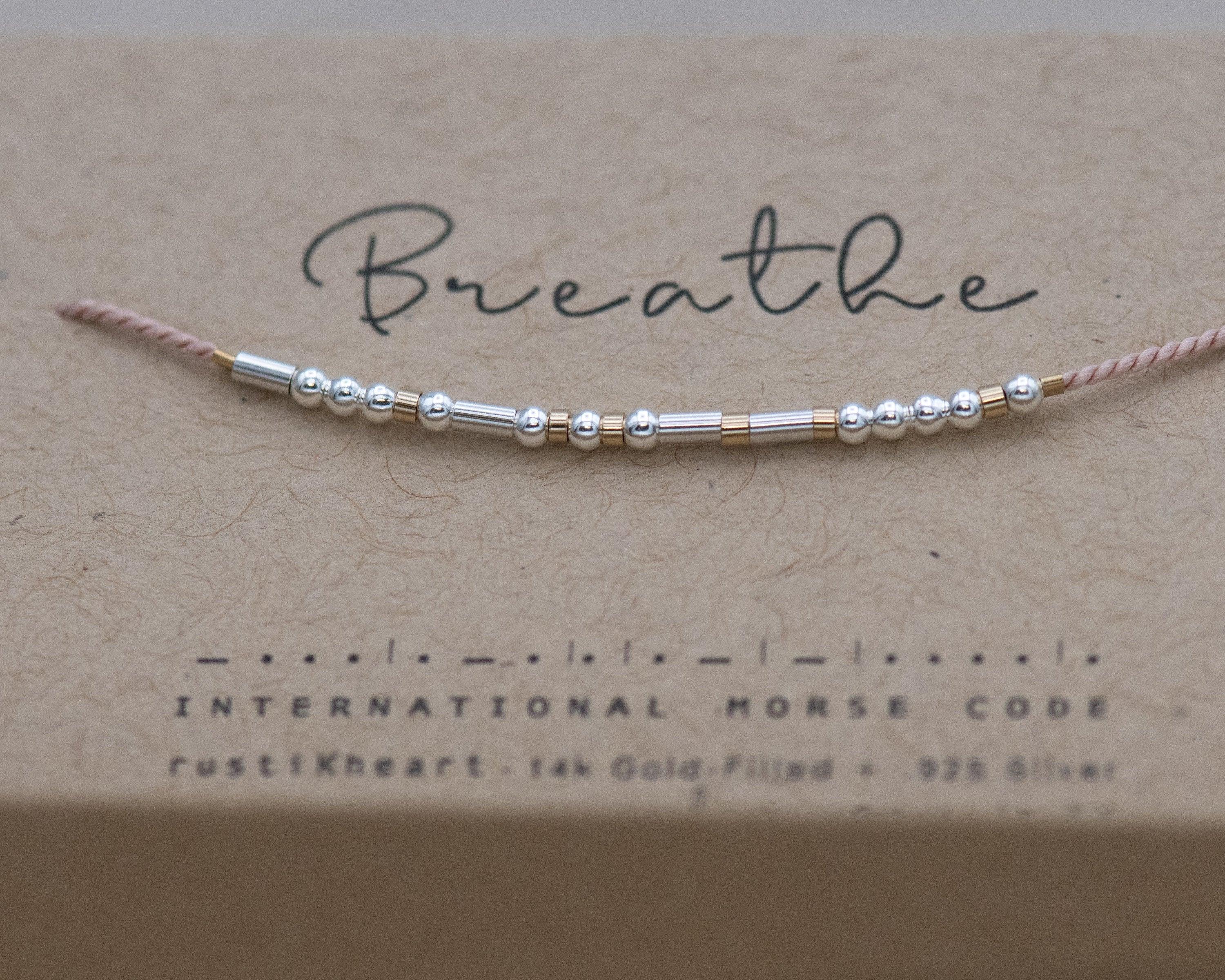 Breathe Morse Code Bracelet • AX.SS.ST.Y1 - Morse and Dainty