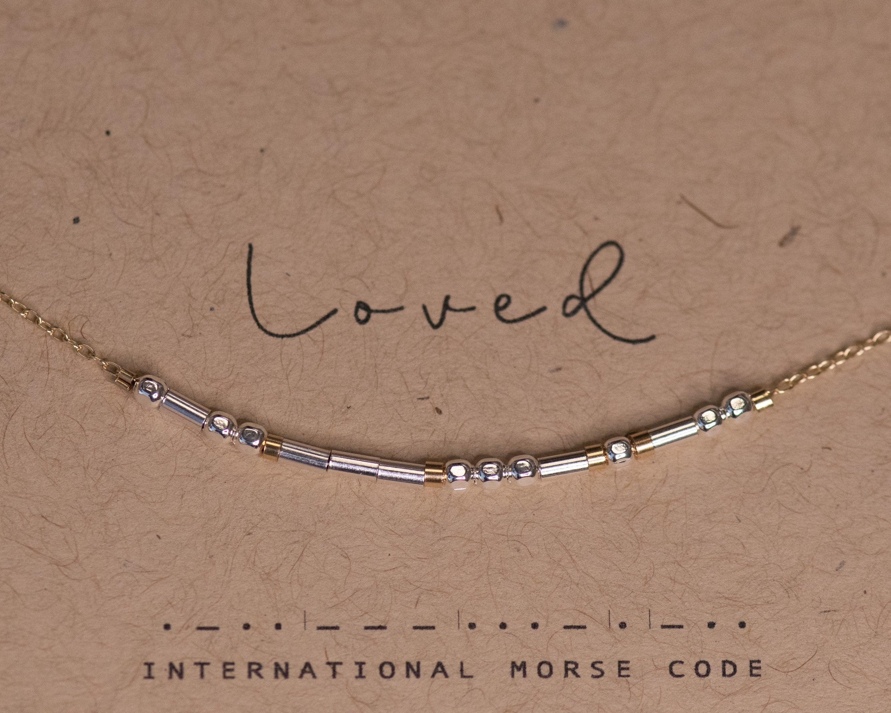 Breathe Morse Code Necklace • AX.SF.ST.R1.Y - Morse and Dainty