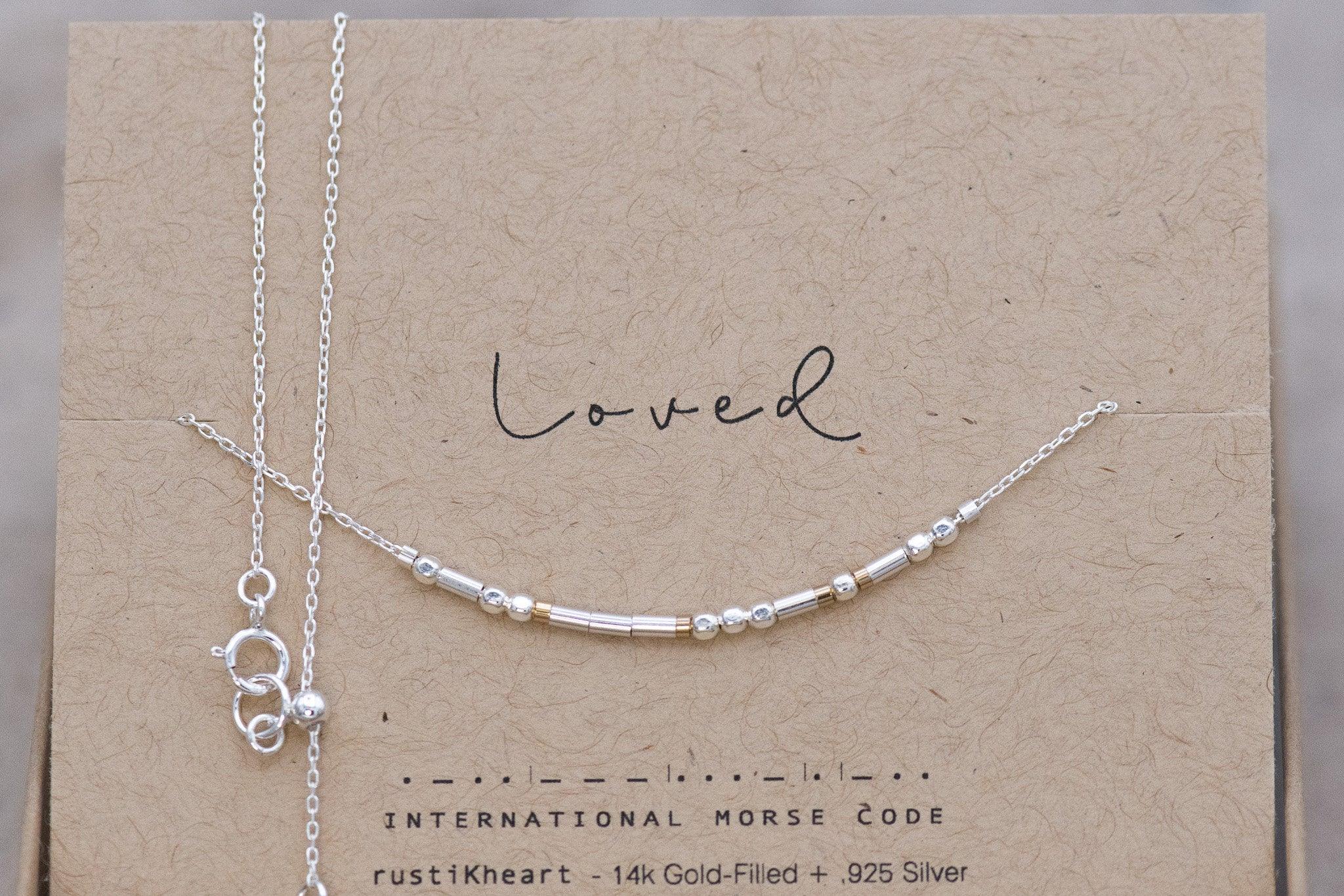 Custom Morse Code Silver Necklace - Personalized Gift Morse Code Jewelry Breathe Necklace Remember to Breathe Yoga Relax Yogi Gift - Morse and Dainty
