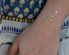 Dainty Solitaire Silver Chain Bracelet White Round Diamond Cut CZ Charm Simple Elegant Feminine Bracelet Minimalist Jewelry tiniest stone 71 - Morse and Dainty