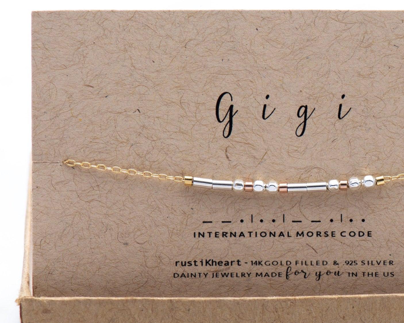 Gigi Morse Code Bracelet • AX.SF.ST.R1.Y - Morse and Dainty
