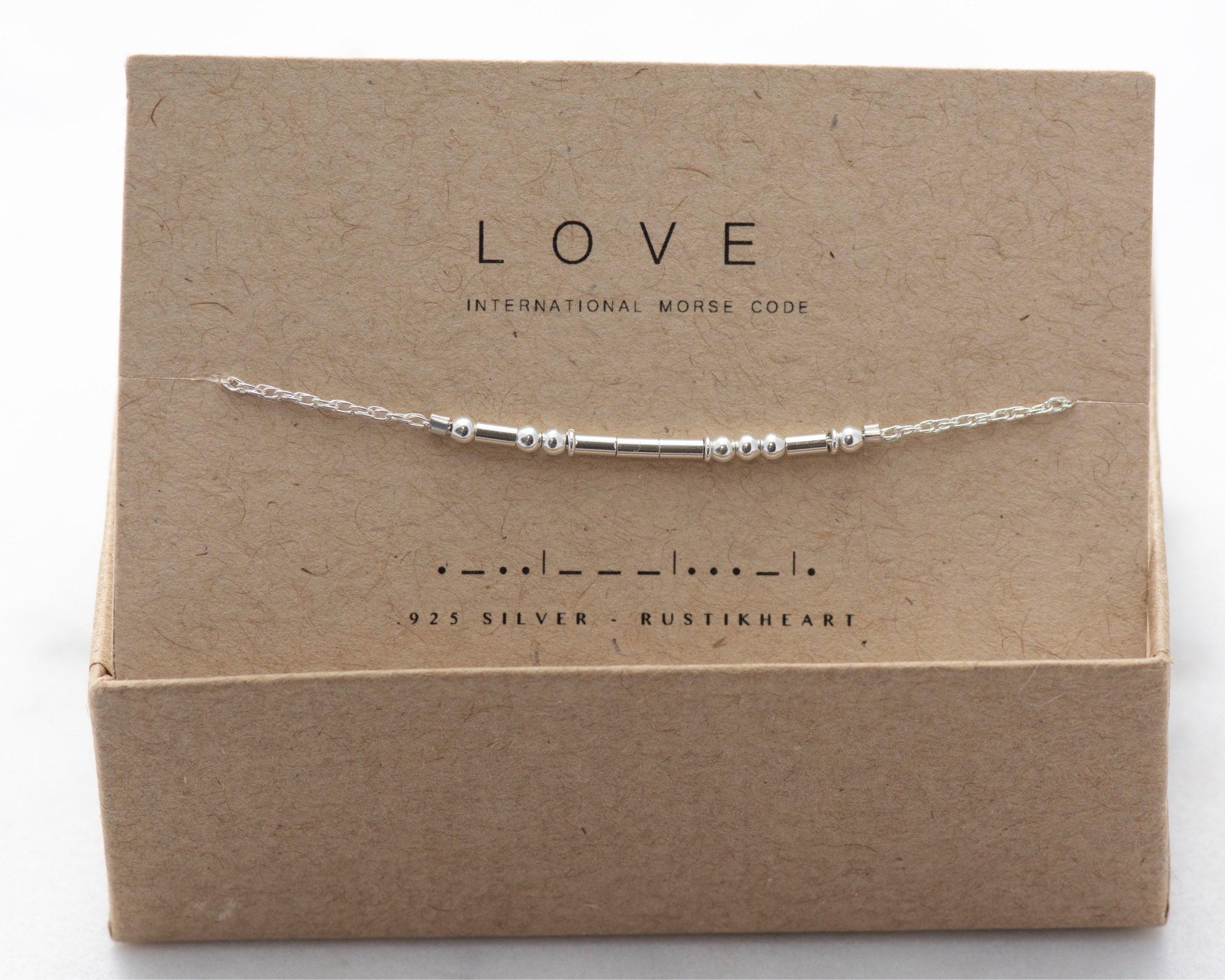Love Morse Code Bracelet • AX.SS.ST.S2.S - Morse and Dainty