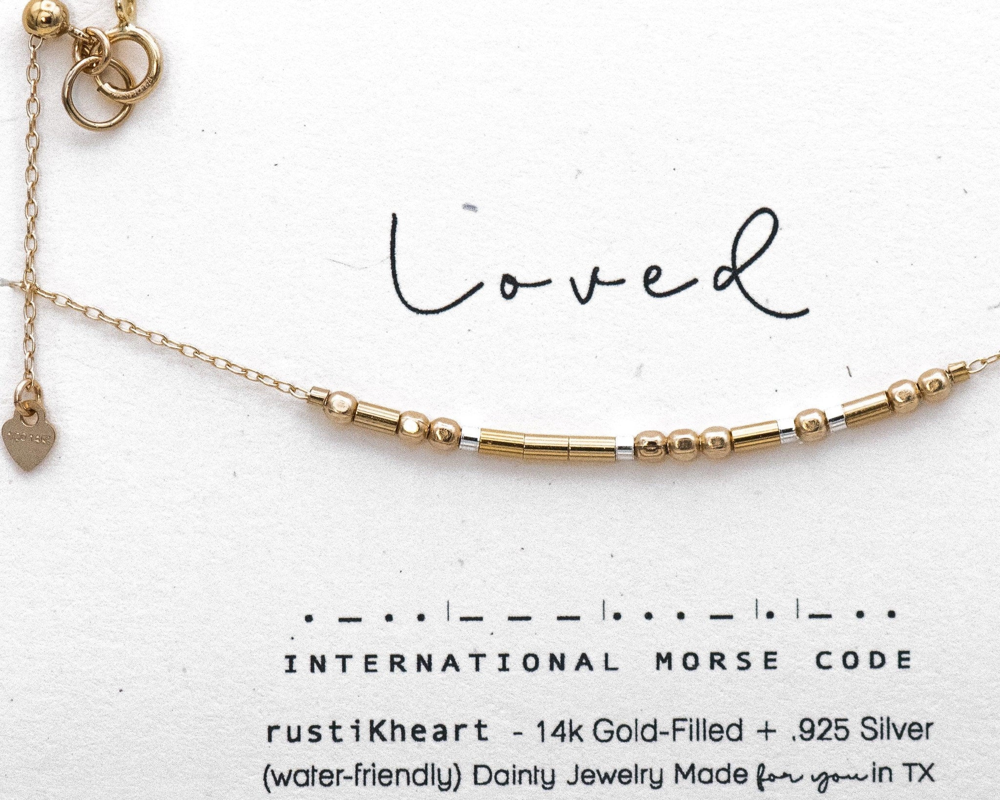 Loved Morse Code Necklace • AX.YF.YT.S1.Y - Morse and Dainty