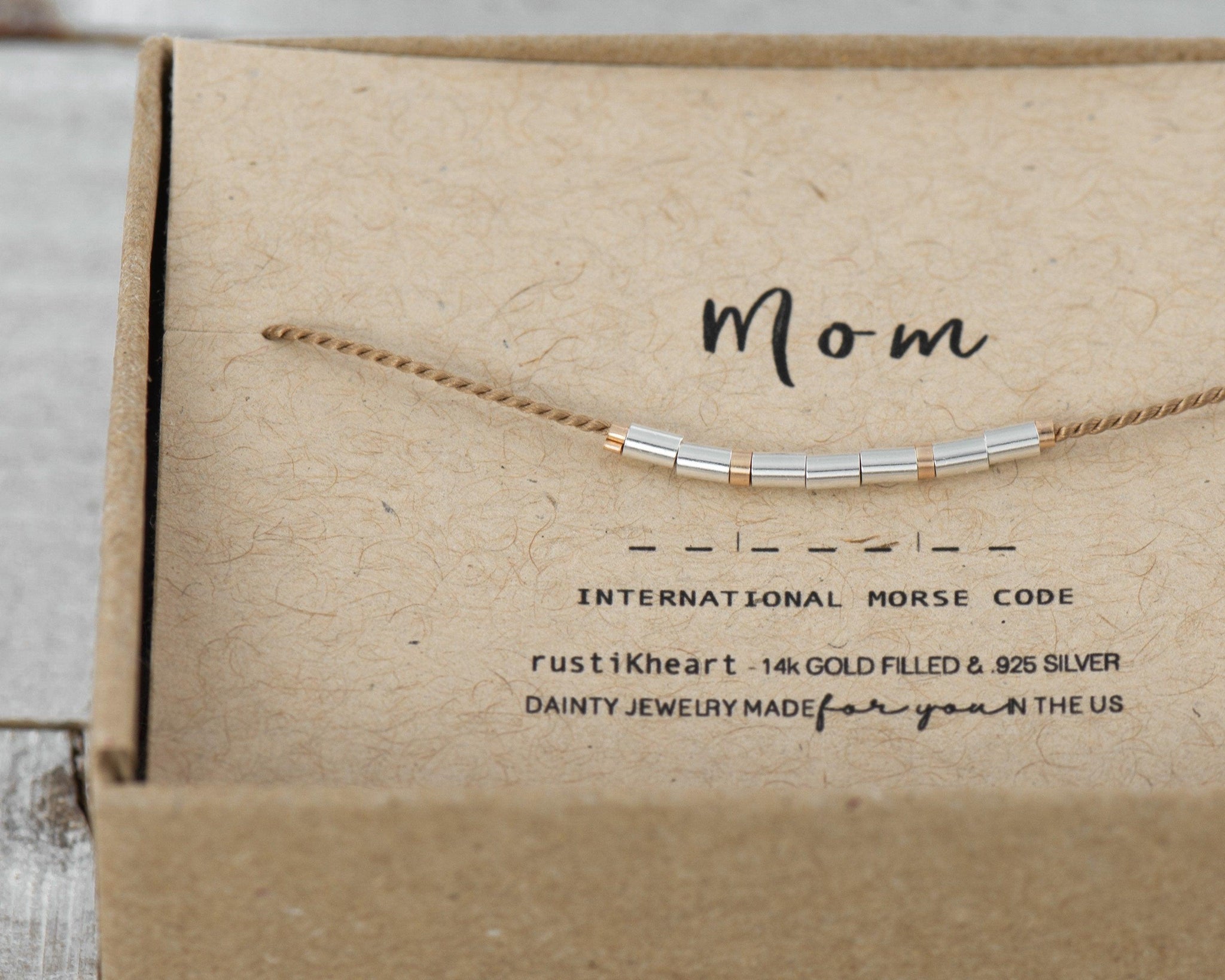 Mom Morse Code Bracelet • AX.SS.SW.R1 - Morse and Dainty