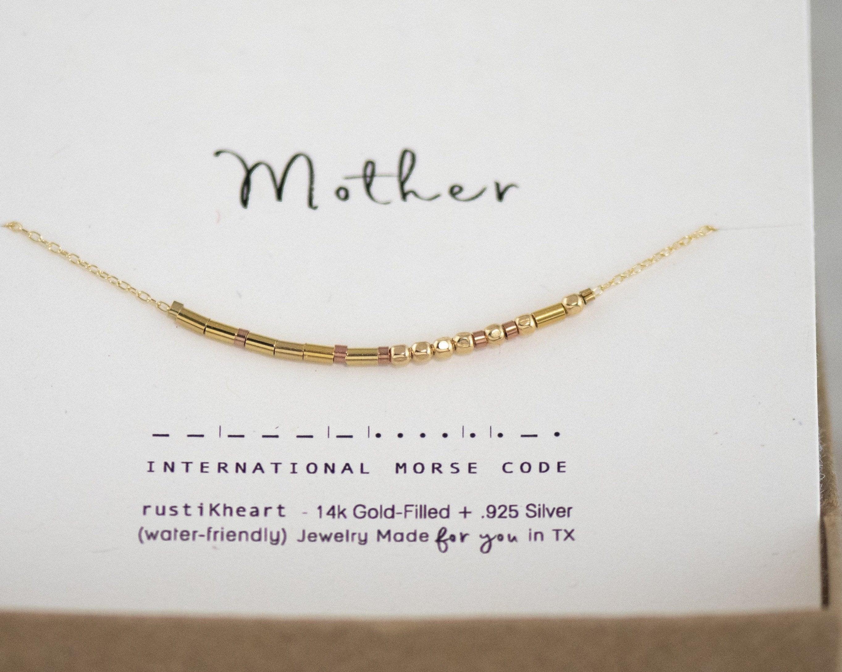 Mother Morse Code Necklace Mother Gift Dainty Custom Morse Code Necklace Gold Dainty Morse Code Chain Necklace Gift for Mom or Gran - Morse and Dainty