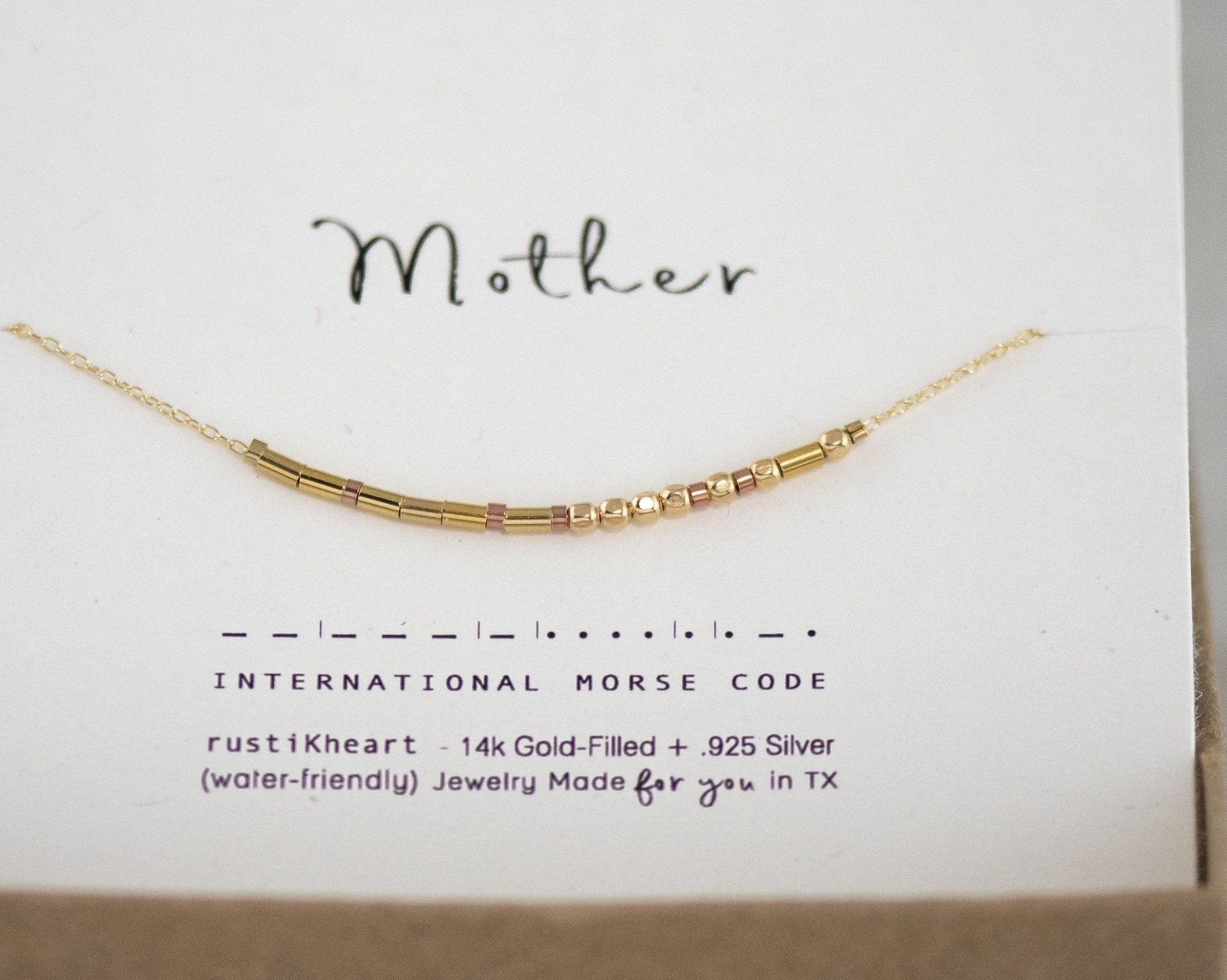 Mother Morse Code Necklace Mother Gift Dainty Custom Morse Code Necklace Gold Dainty Morse Code Chain Necklace Gift for Mom or Gran - Morse and Dainty