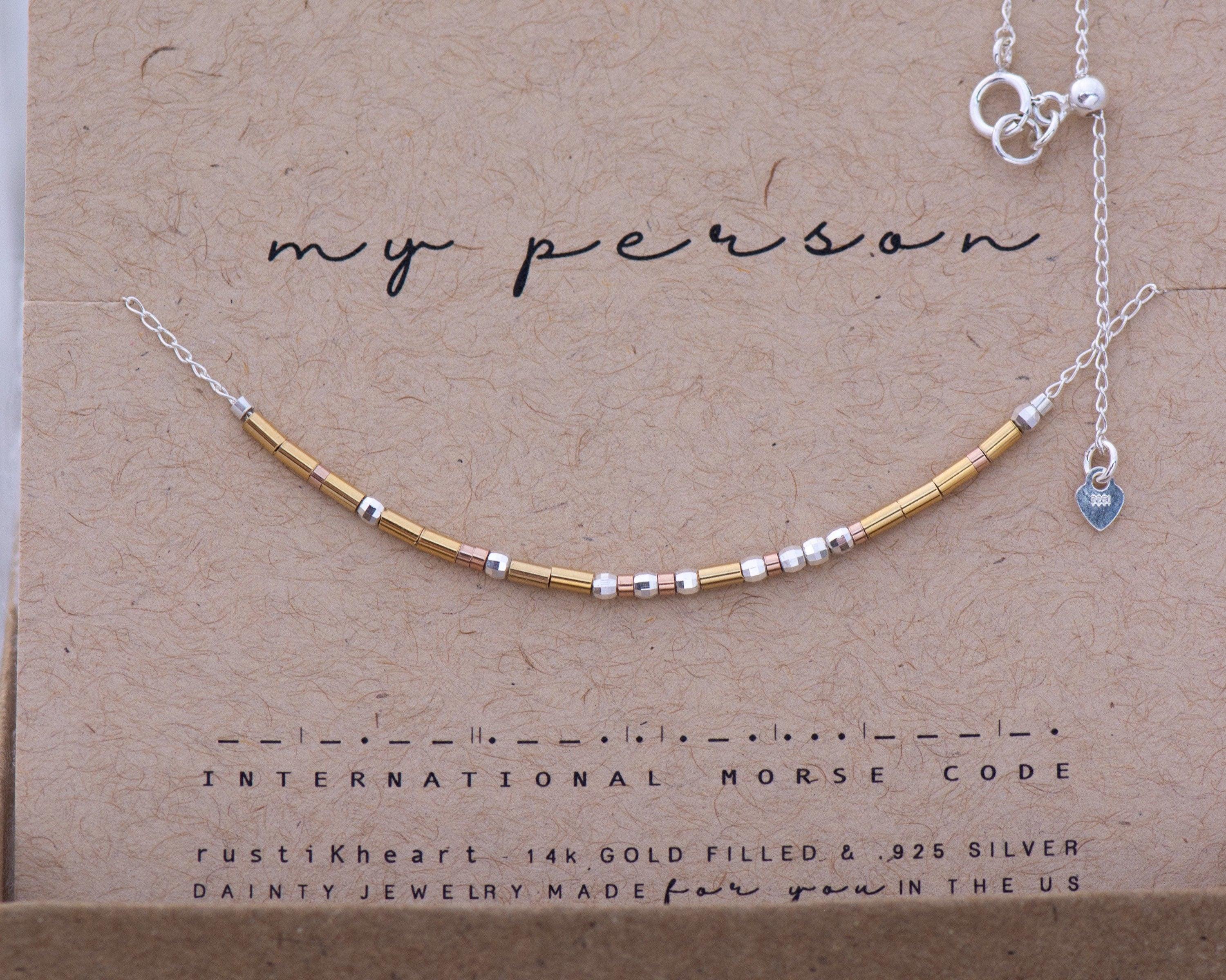 My Person Morse Code Necklace • AX.SD.YT.R1.S - Morse and Dainty