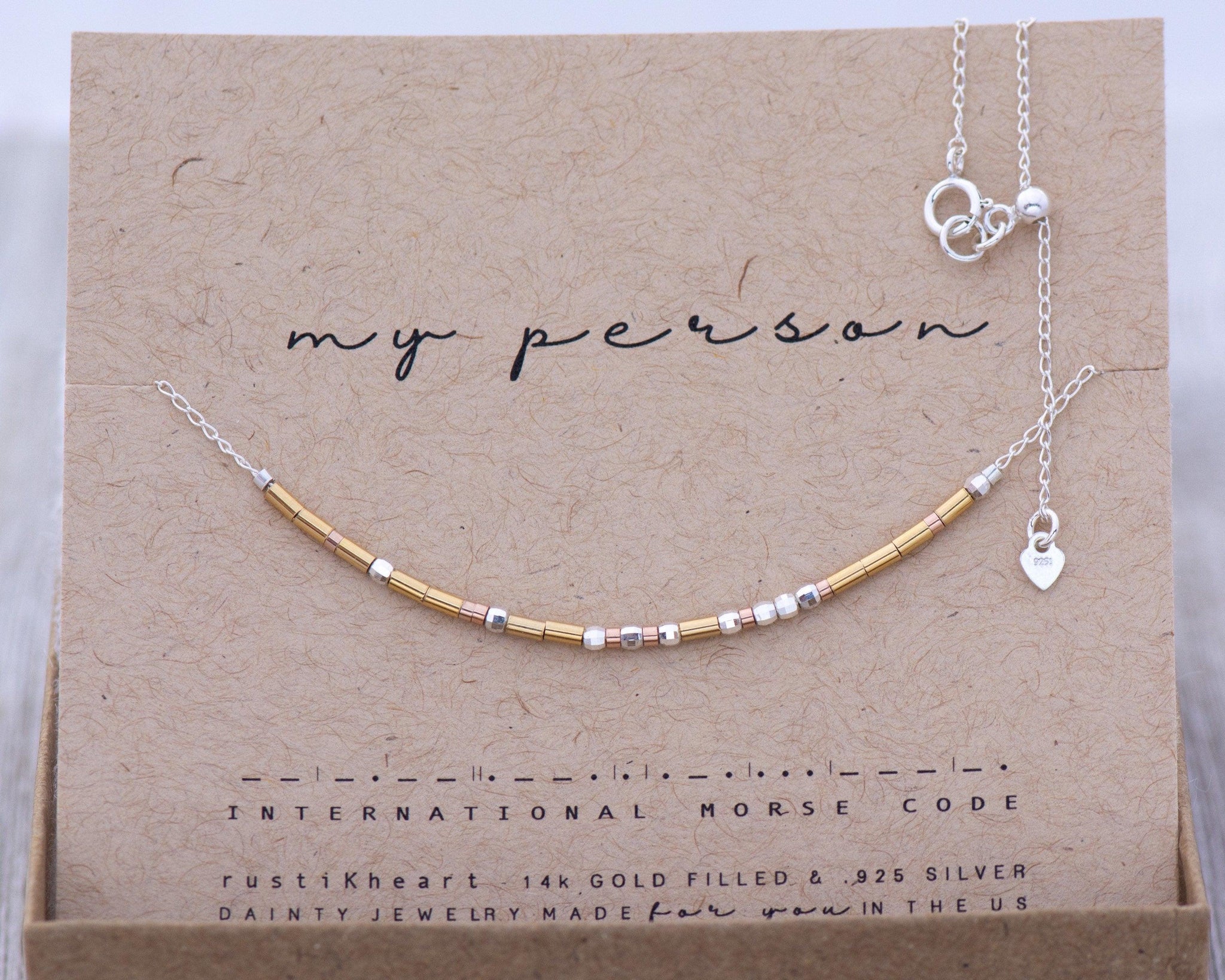 My Person Morse Code Necklace • AX.SD.YT.R1.S - Morse and Dainty