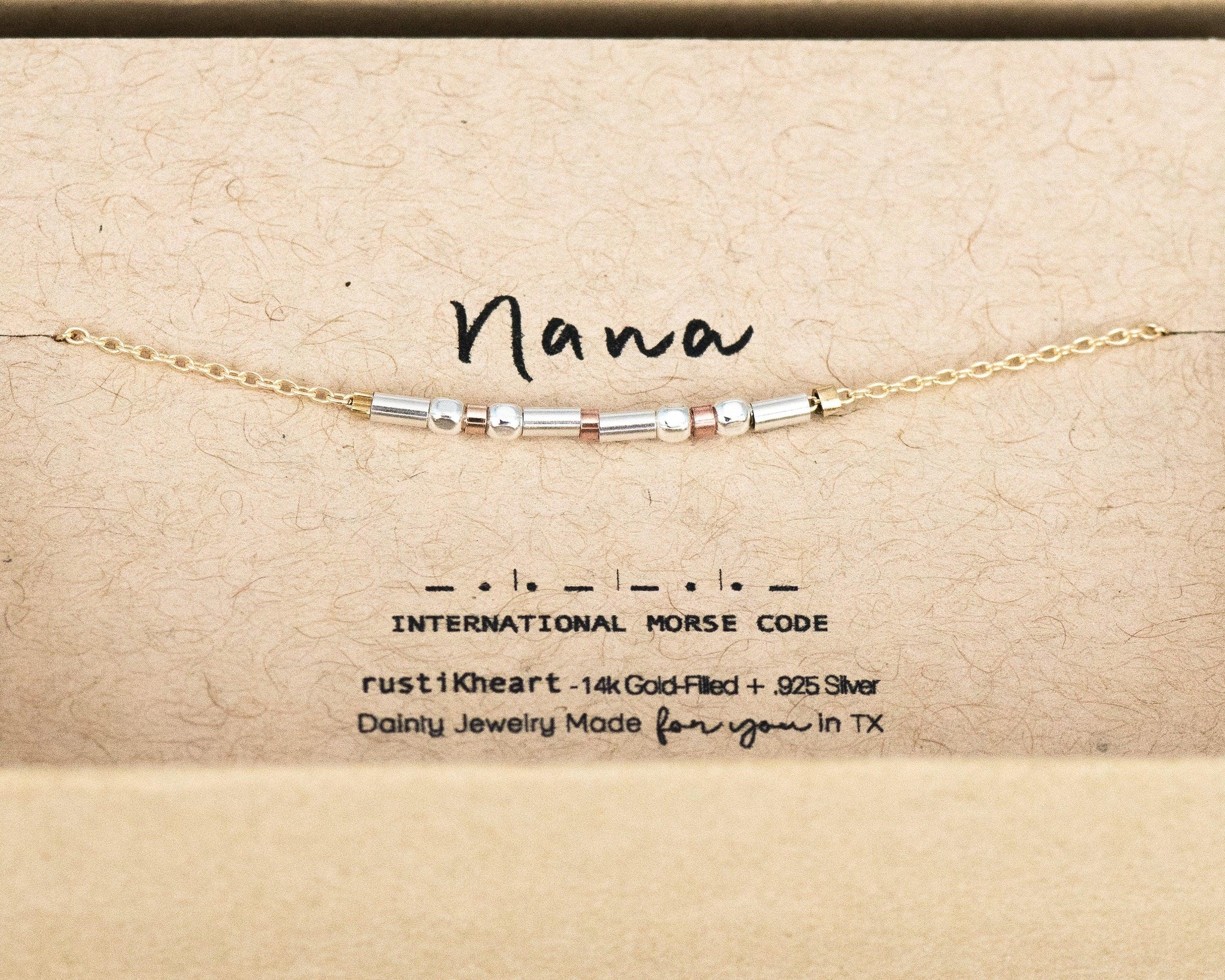 Nana Morse Code Bracelet • AX.SF.ST.R1.Y - Morse and Dainty