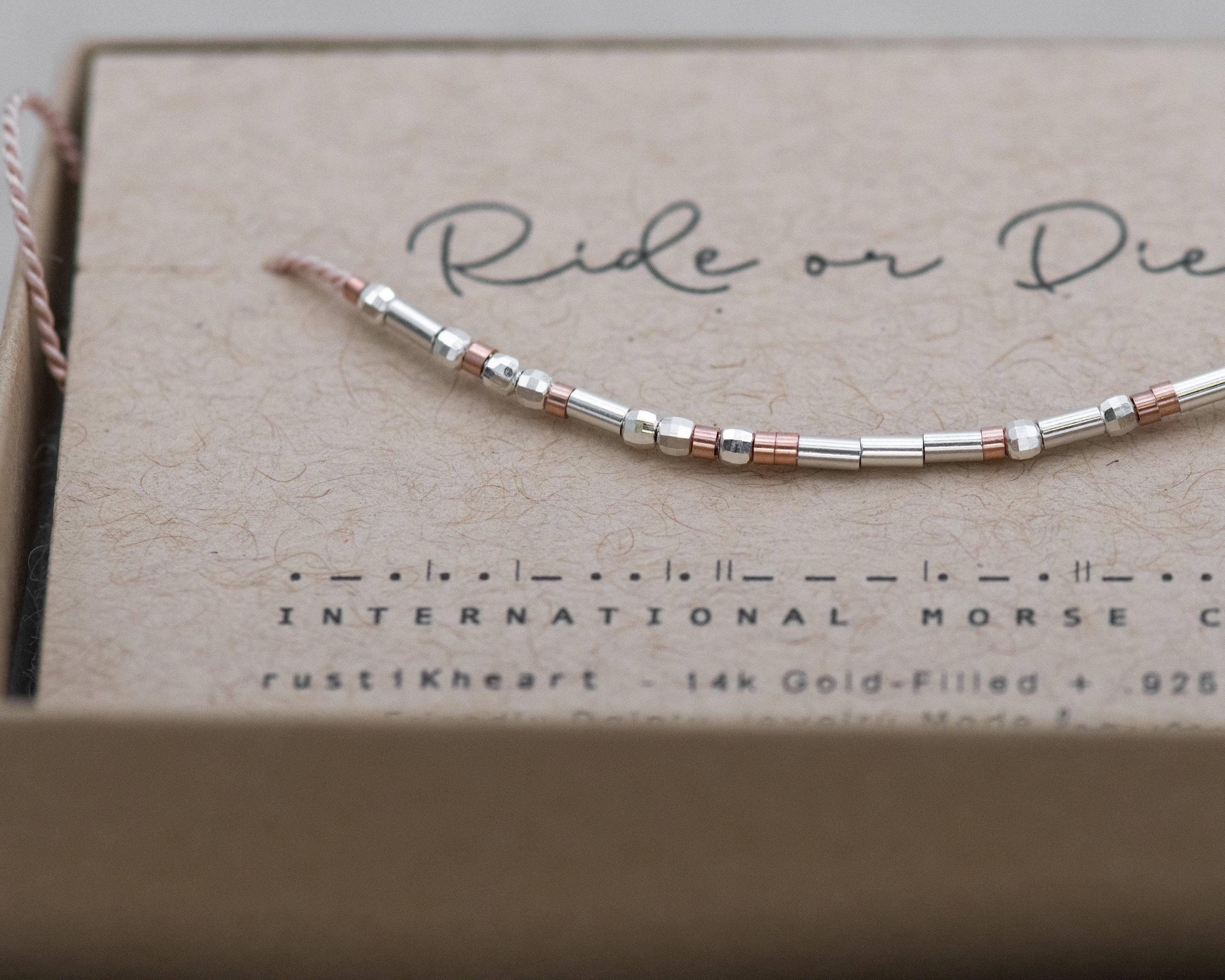 Ride Or Die Morse Code Bracelet • AX.SD.ST.R1 - Morse and Dainty