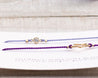SET of 2 Silk Cord Bracelets: Star + Tiny Diamond cut CZ - Morse and Dainty