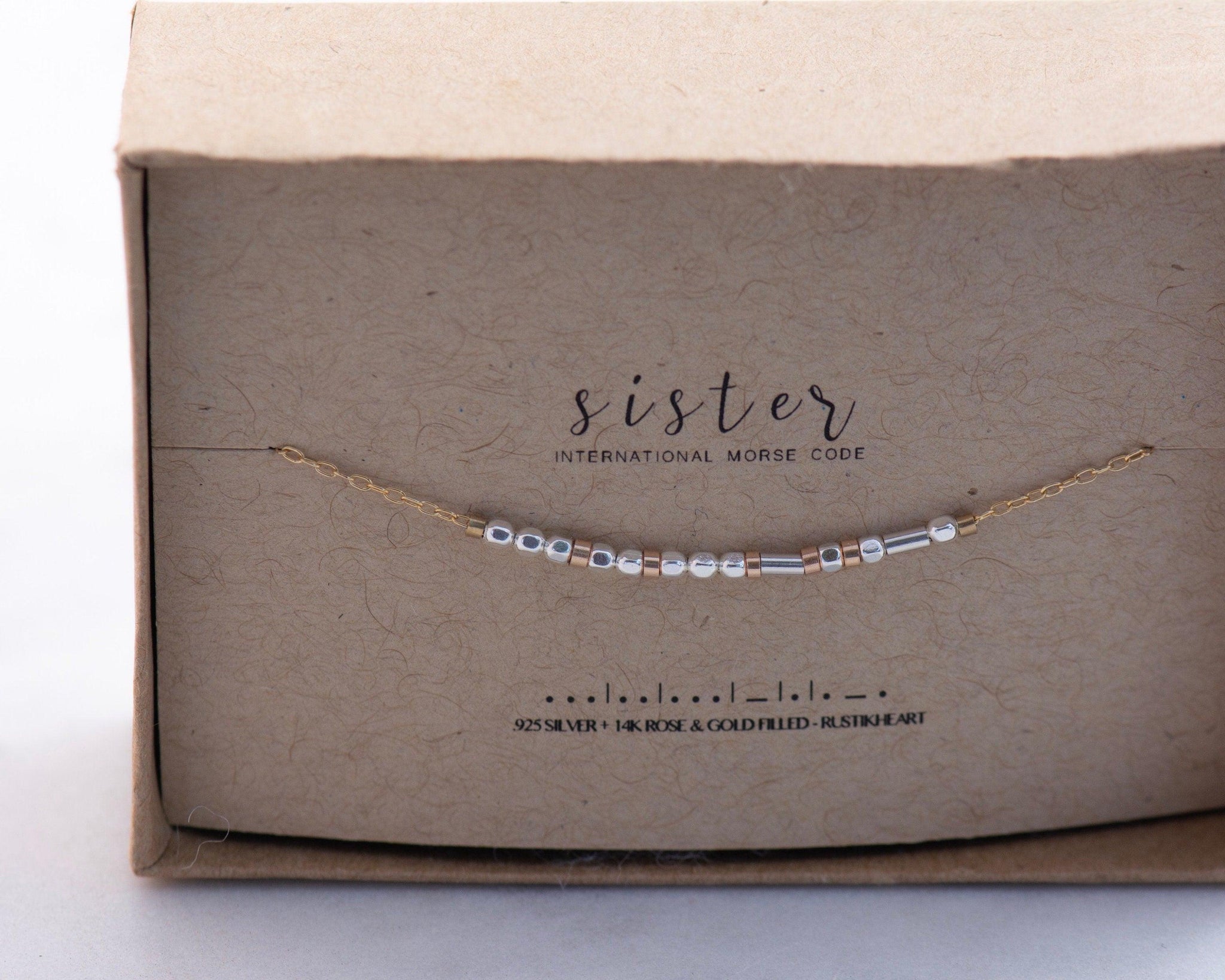 Sister Morse Code Bracelet • AX.SF.ST.R1.Y - Morse and Dainty