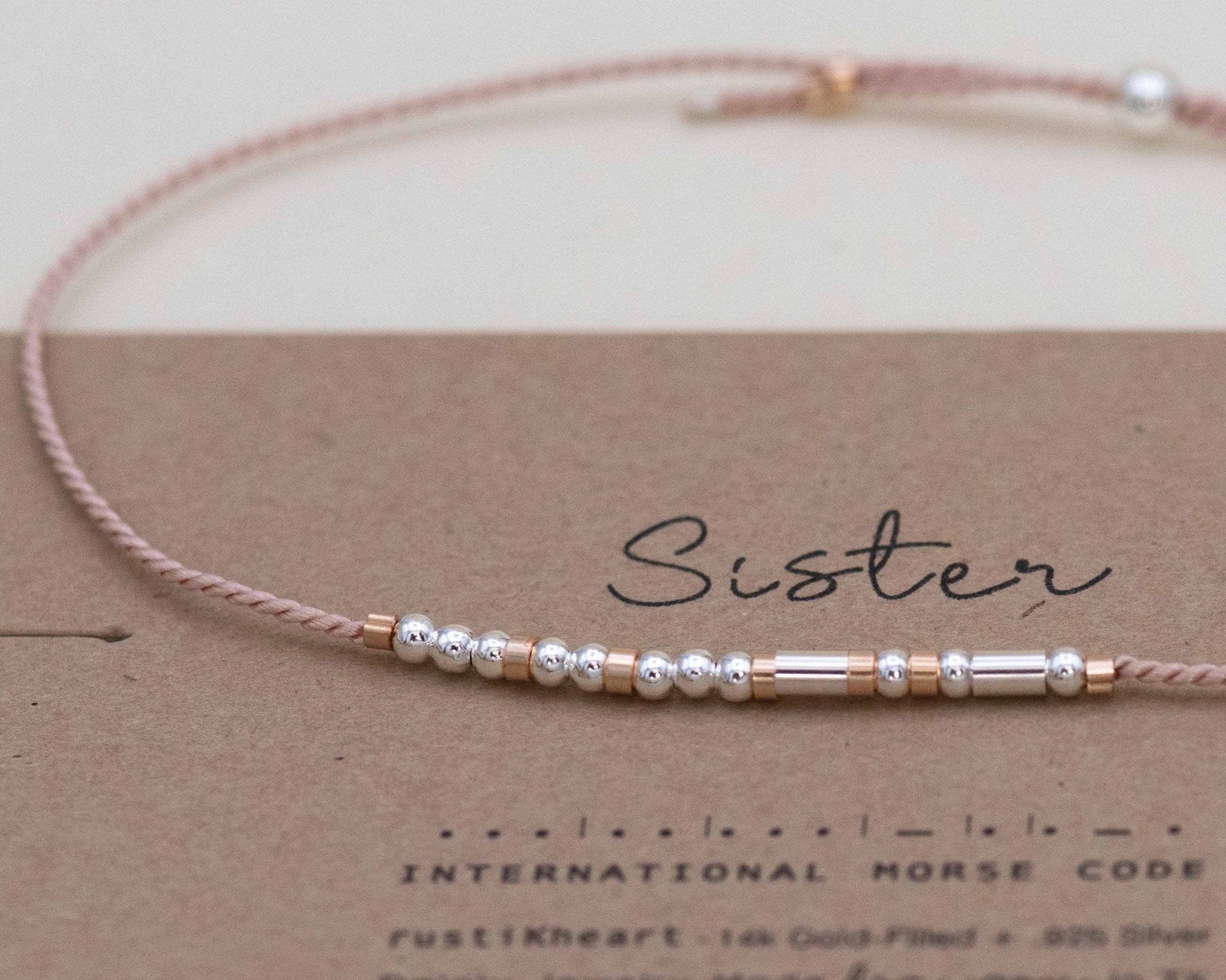 Sister Morse Code Bracelet • AX.SS.SW.R1 - Morse and Dainty