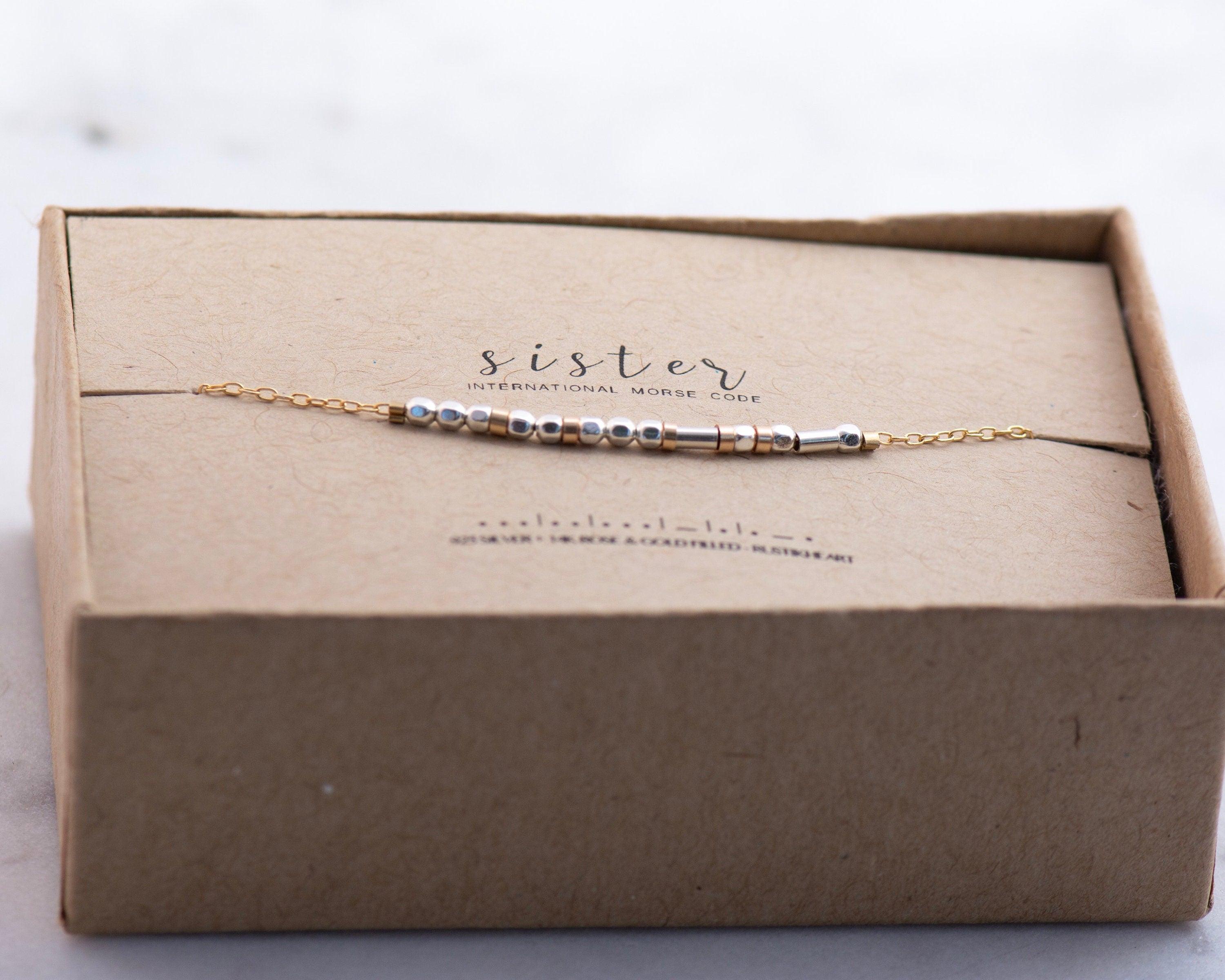 Sister Morse Code Bracelet • AX.SF.ST.R1.Y - Morse and Dainty