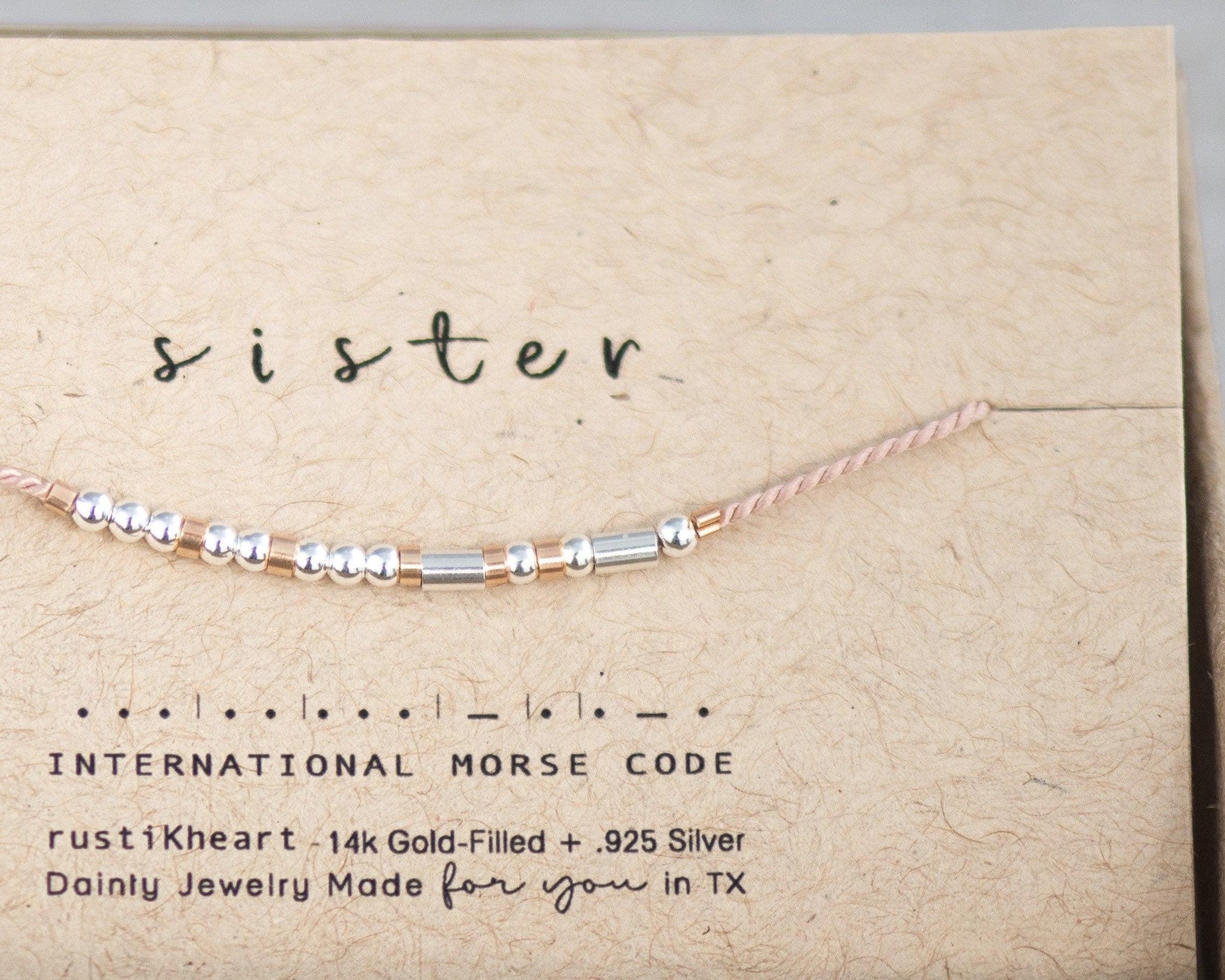 Sisters Morse Code Bracelet • AX.SS.SW.R1 - Morse and Dainty