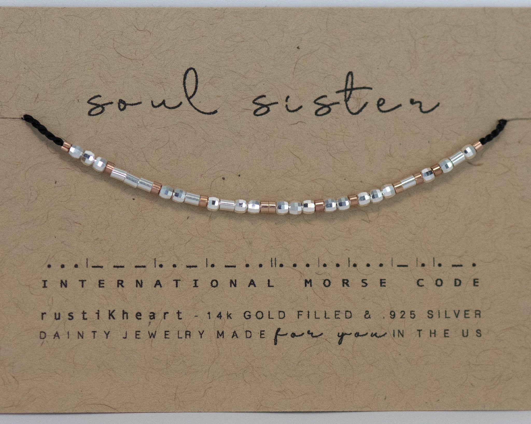 Soul Sisters Morse Code Bracelet • AX.SD.ST.R1 - Morse and Dainty
