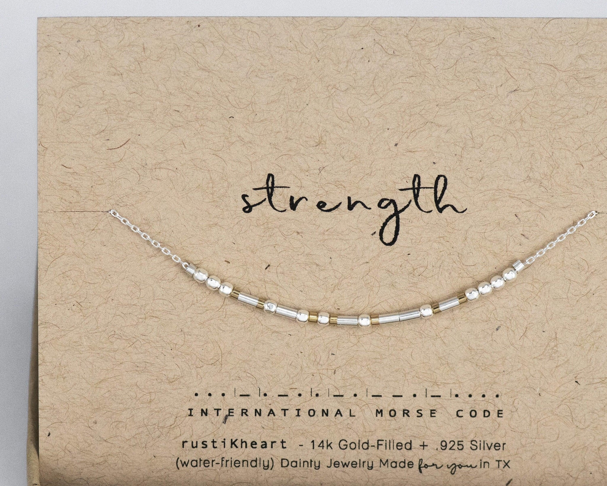 Strength Gift Get Well Gift Strength Necklace Strength Morse Code Custom Morse Code Silver Necklace - Personalized Gift Morse Code Jewelry - Morse and Dainty