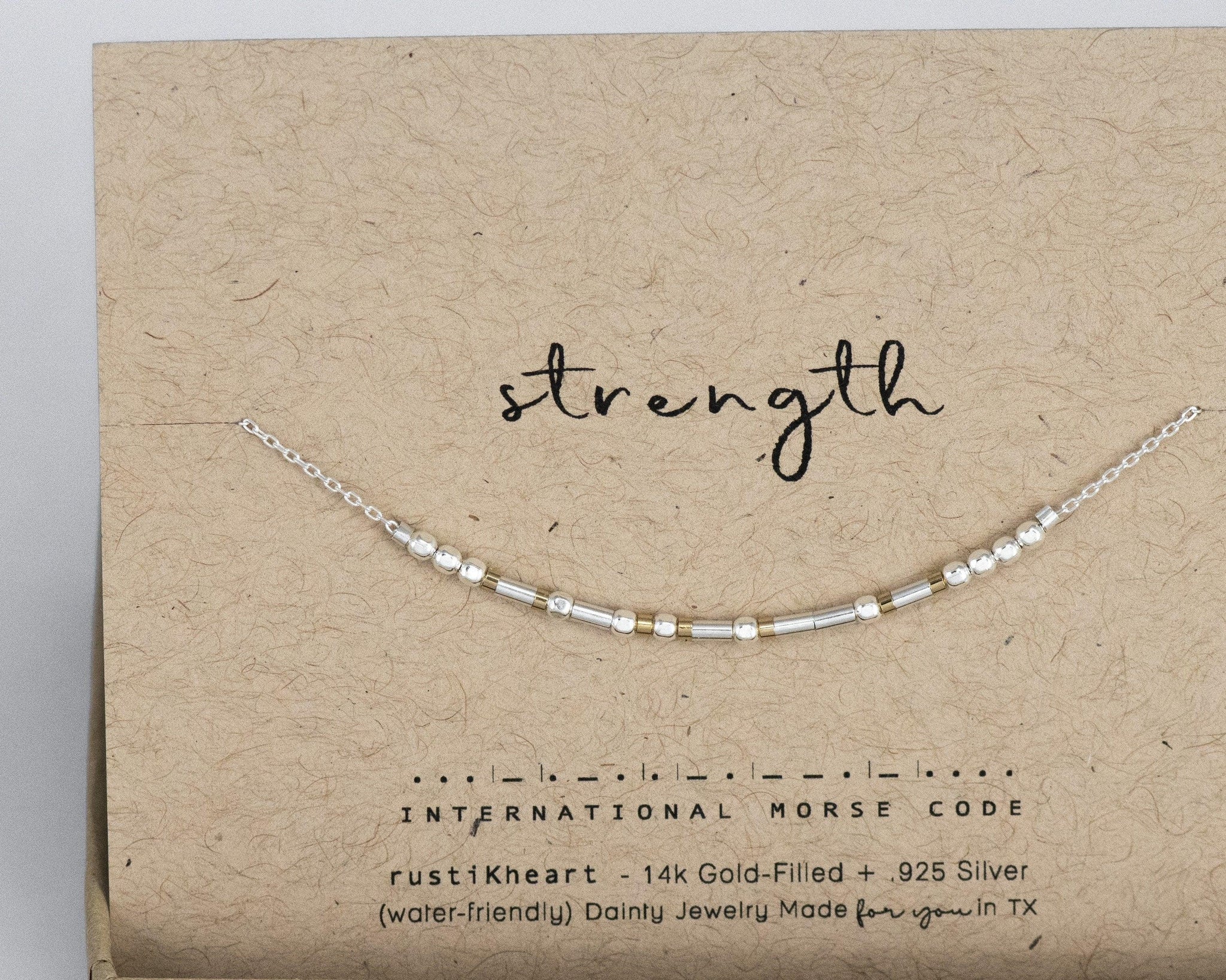 Strength Gift Get Well Gift Strength Necklace Strength Morse Code Custom Morse Code Silver Necklace - Personalized Gift Morse Code Jewelry - Morse and Dainty