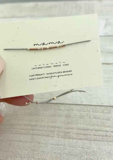 Mama Bracelet - Mama Morse Code Bracelet - Mother's Day Gift Bracelet Mama or Custom Personalized Options Dainty Morse Code Bracelet