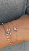 Solitaire Gold Chain Bracelet Diamond Cut CZ Charm Bracelet Nasreen Bracelet Magnetic  valentines day gift Water Friendly Rk91b
