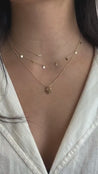 Valentina Tiny Hearts Necklace - Gleaming Tiny Drops Dainty Gold Chain Necklace - Seen on Nasreen Heynasreen • Single Strand 1 Necklace