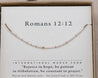 Romans 12:12 On the Card and in Morse Code Bracelet then the Bible VerseQuoted Below
